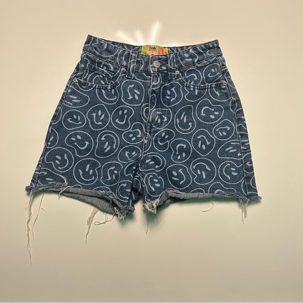Simons Blue Swirl Jean Shorts High-Waisted